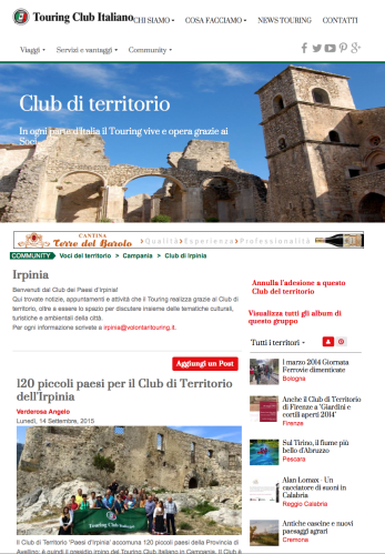 Irpinia sul portale del Touring Club Italiano